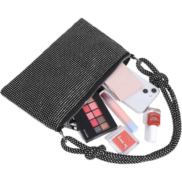 Rhinestone Purse for Women Evening Bag Glitter Sparkly Mini Handbags - Picture 7 of 7